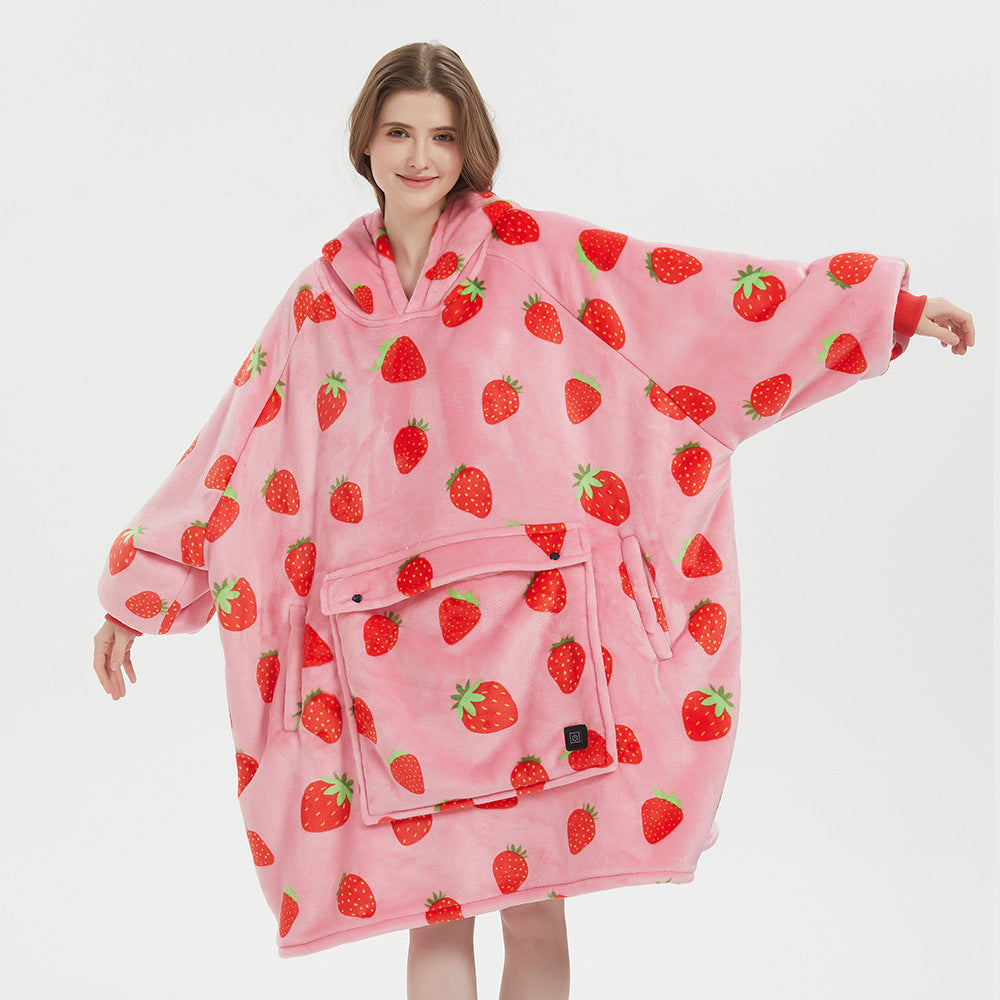 USB Heating Wearable Hooded Blanket