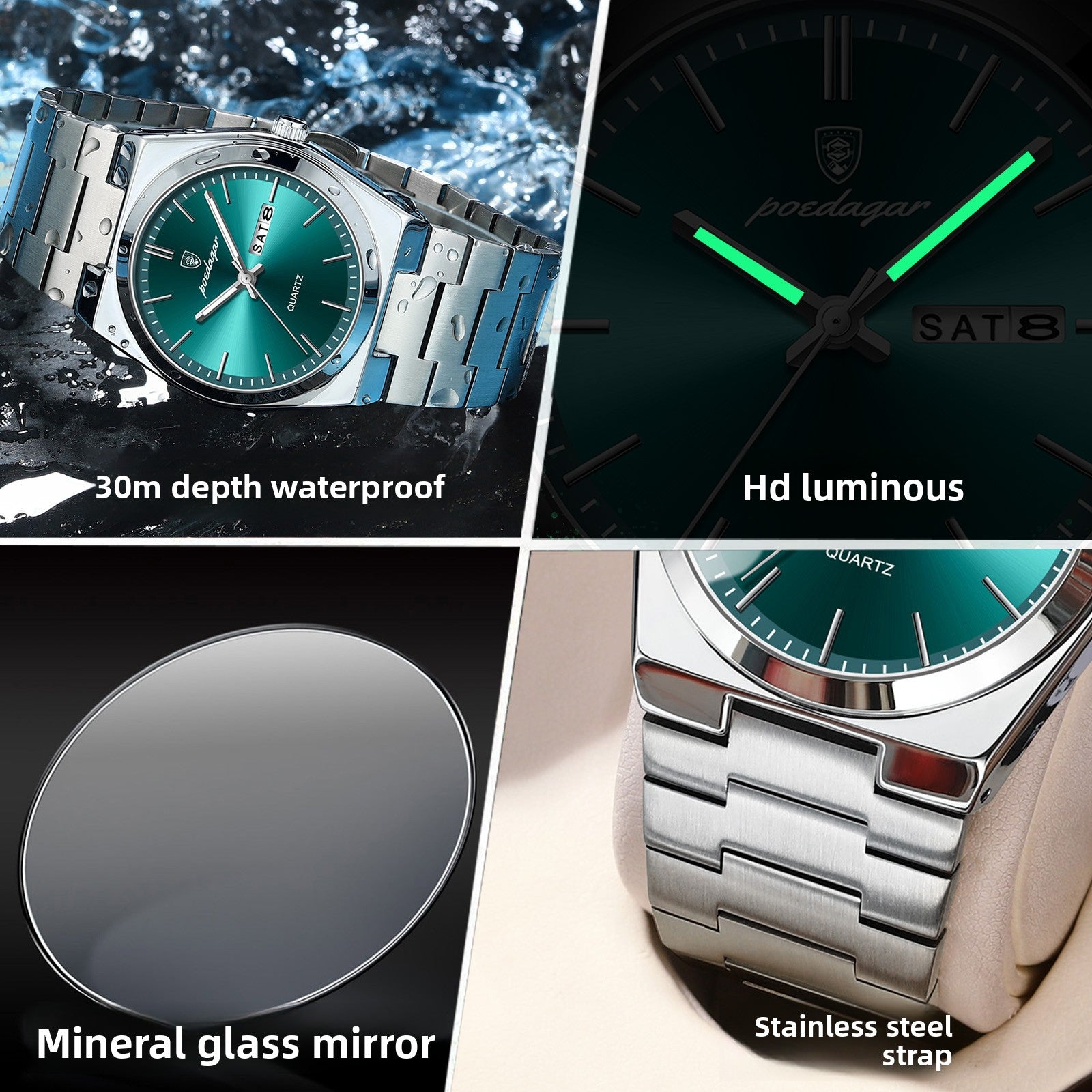 Ultra-Thin Men's Waterproof Luminous Quartz Watch