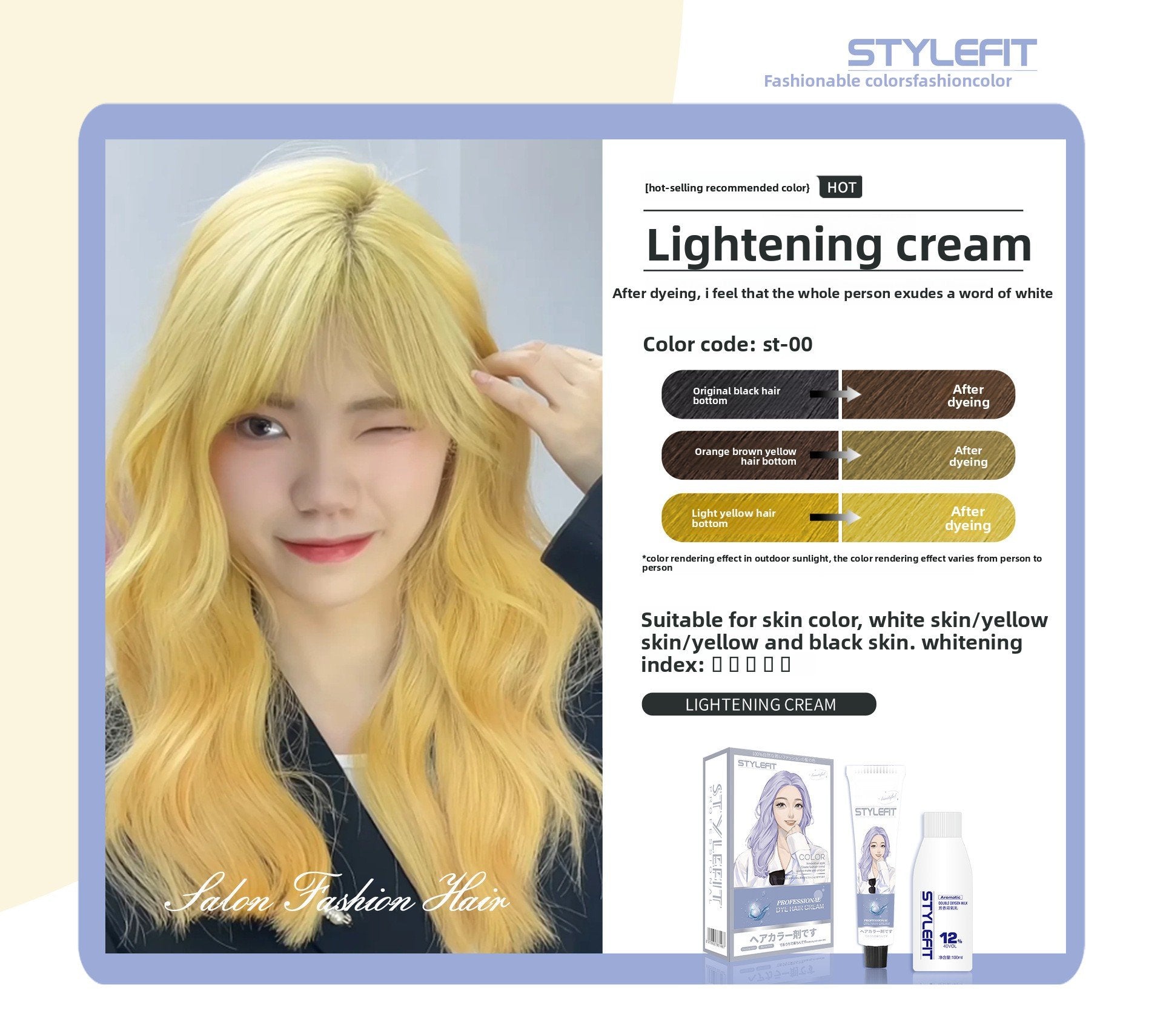 Ammonia-Free Plant-Based Hair Dye Cream for Gray Hair Coverage