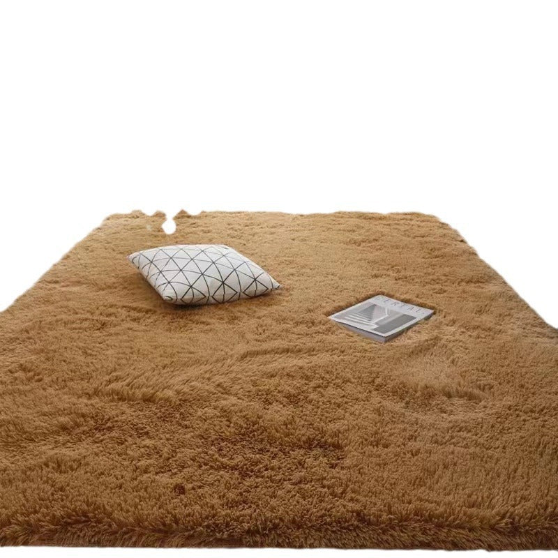 Plush Silk Hair Carpet for Home Bedroom and Living Room