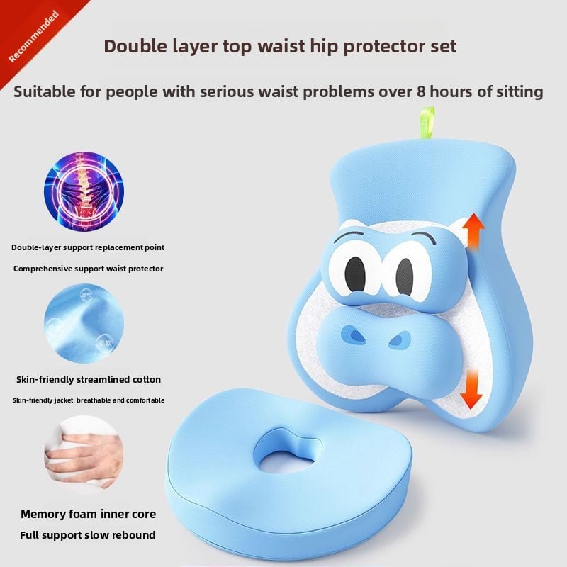 Ergonomic Memory Foam Back Support Cushion for Office Chair