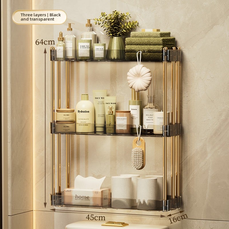 Bathroom Toilet Storage Rack Multi-Tier Wall-Mounted Organizer