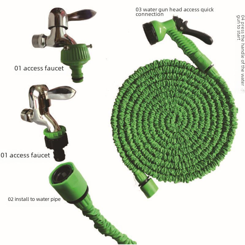 Household high-pressure car washing water gun washing telescopic water pipe multi-purpose car Garden water pipe garden watering set