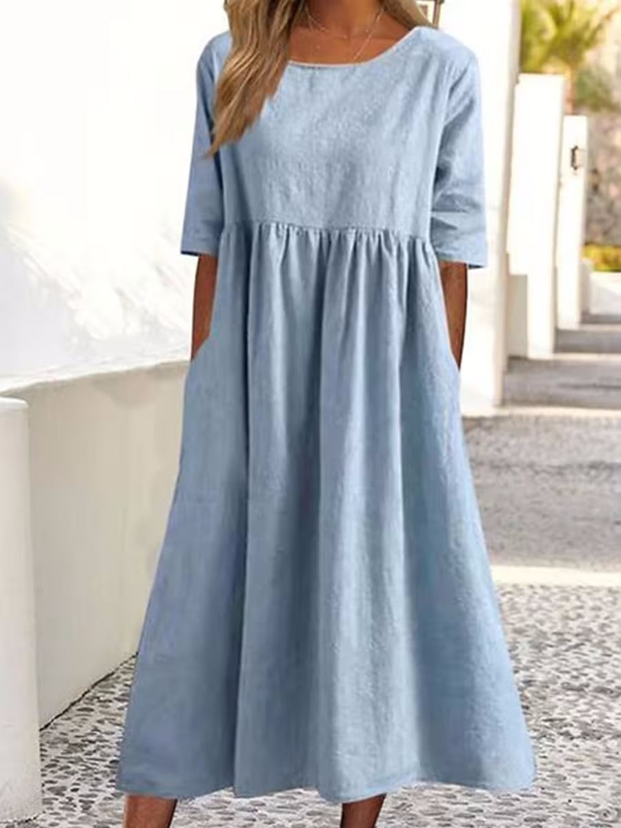 Loose round-neck dress