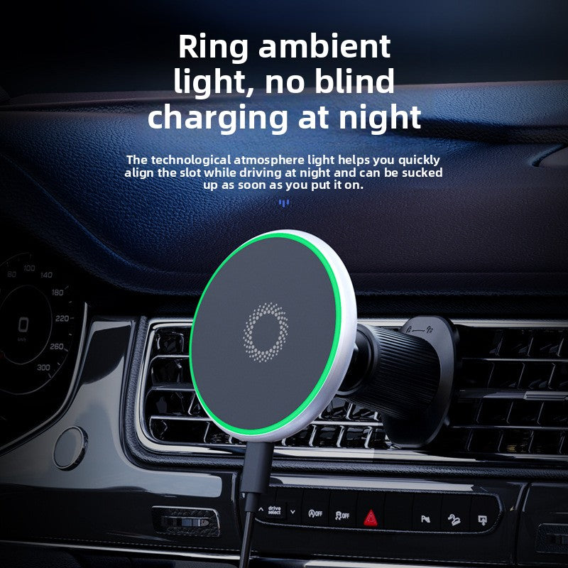 Magnetic Car Phone Holder with Wireless Charging and Auto Clamping