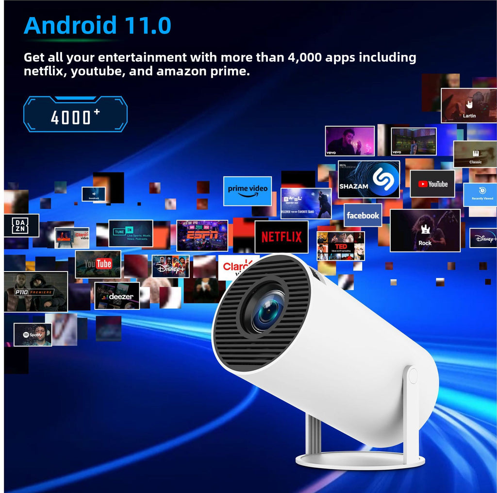 HY300Pro 4K Portable LCD Projector with Wireless Screen Mirroring