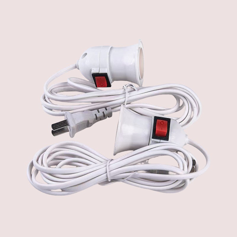 E27 Screw Lamp Cap with Switch and LED Extension Cable