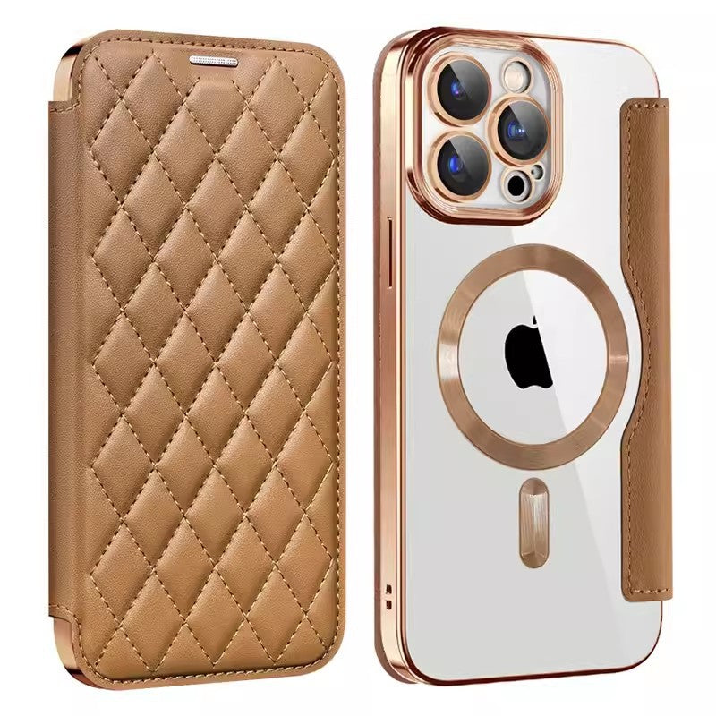 Magnetic Flip Card Leather Case