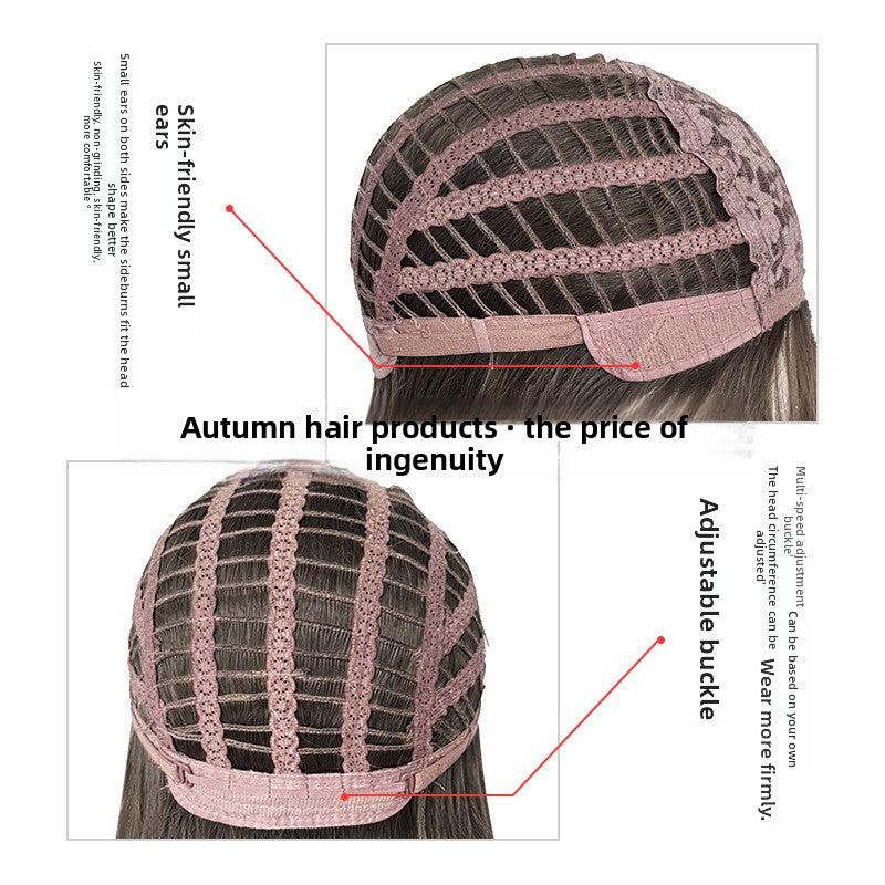 Long curly hair with bangs and a full wig