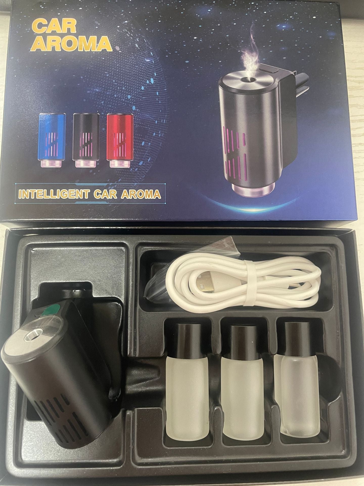 Aluminum Alloy Car Aroma Diffuser with Automatic Spray