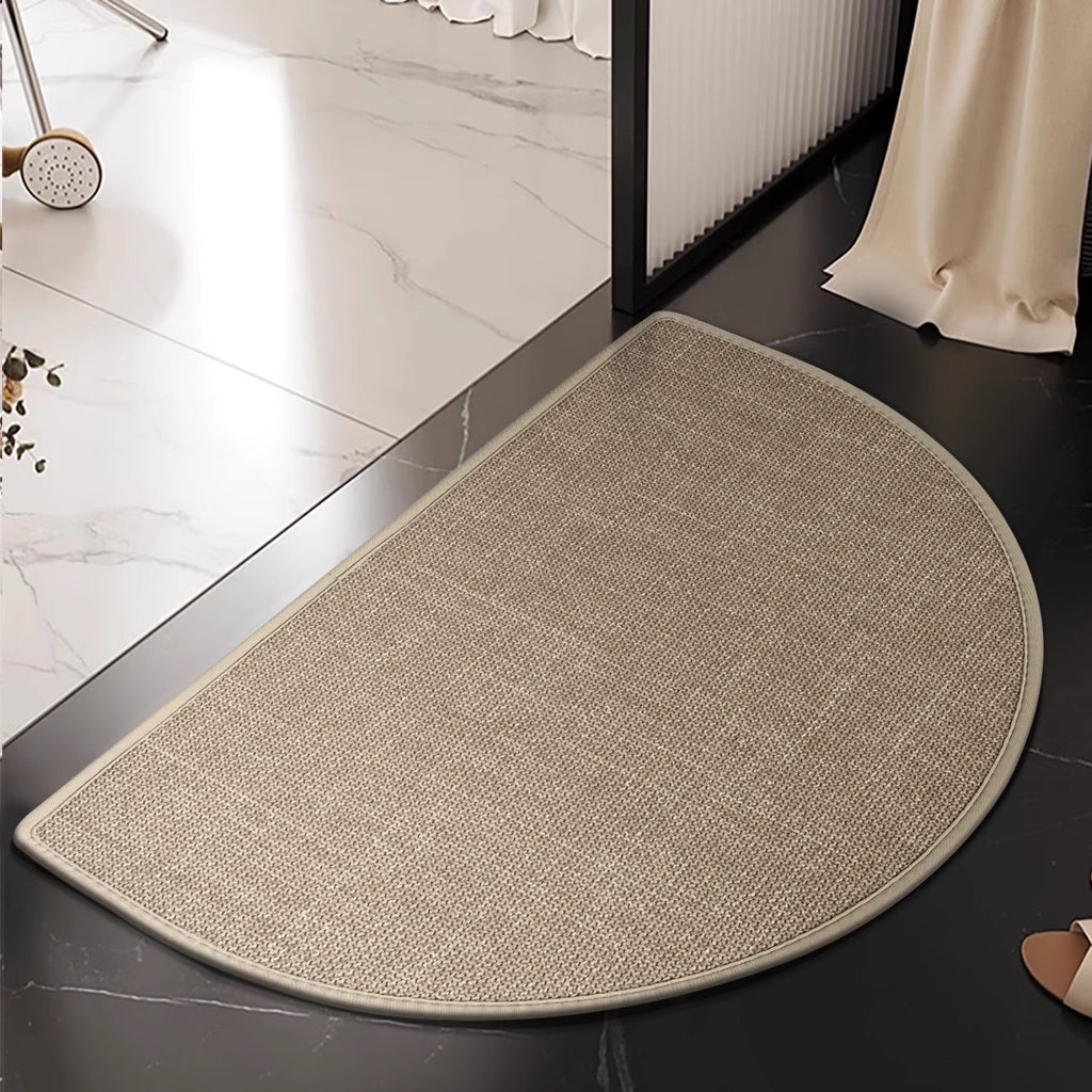 Linen floor MATS are placed in the bathroom