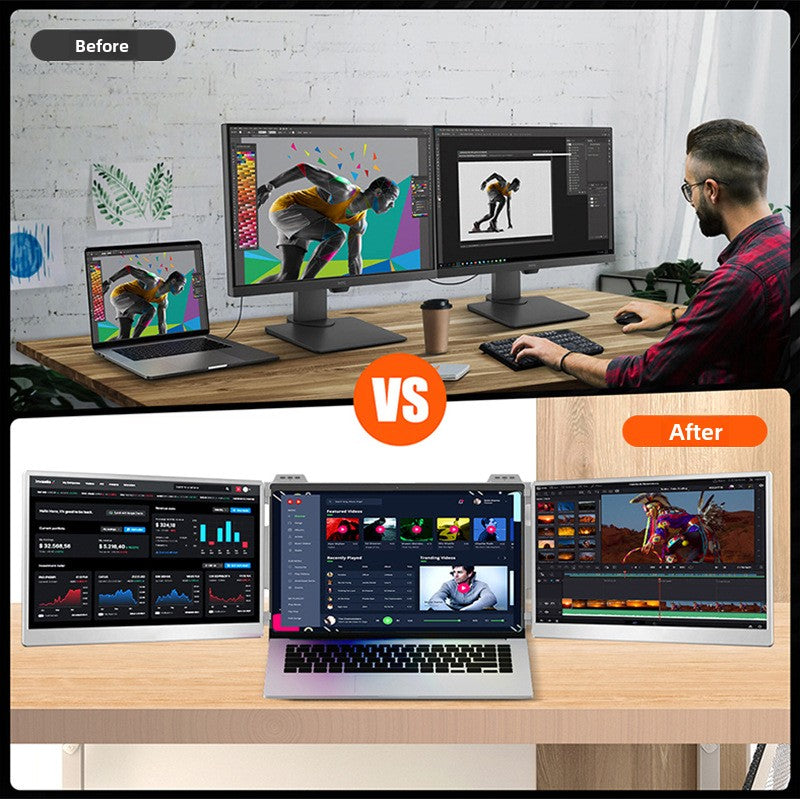 15.6 Inch Dual Screen Portable Monitor with 1080P IPS Display