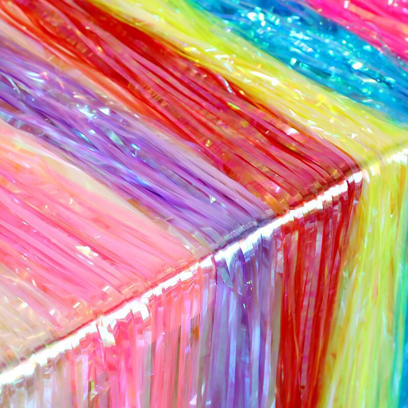 Candy-colored rain curtain party decoration