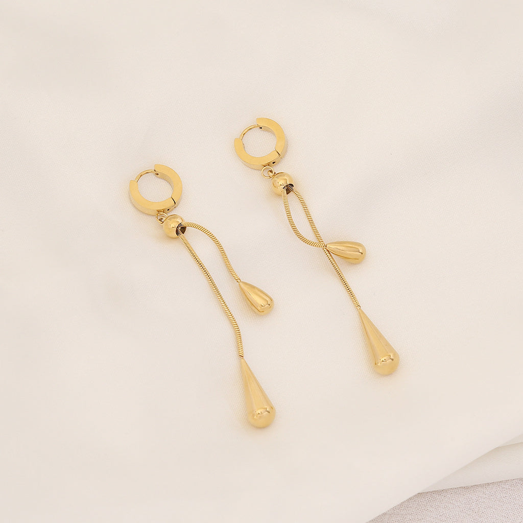 Gold-Plated Tassel Earrings and Necklace