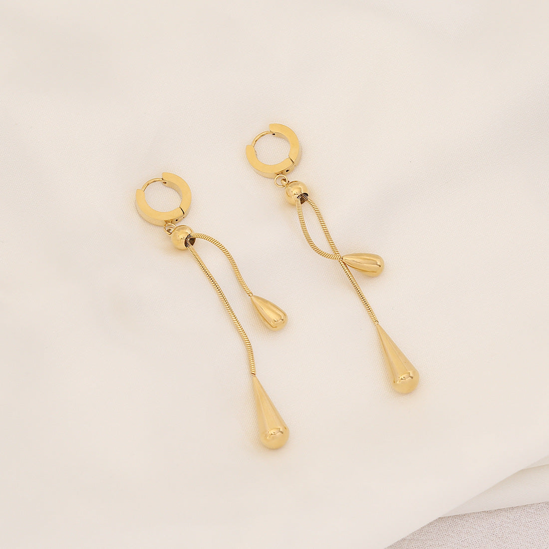 Gold-Plated Tassel Earrings and Necklace