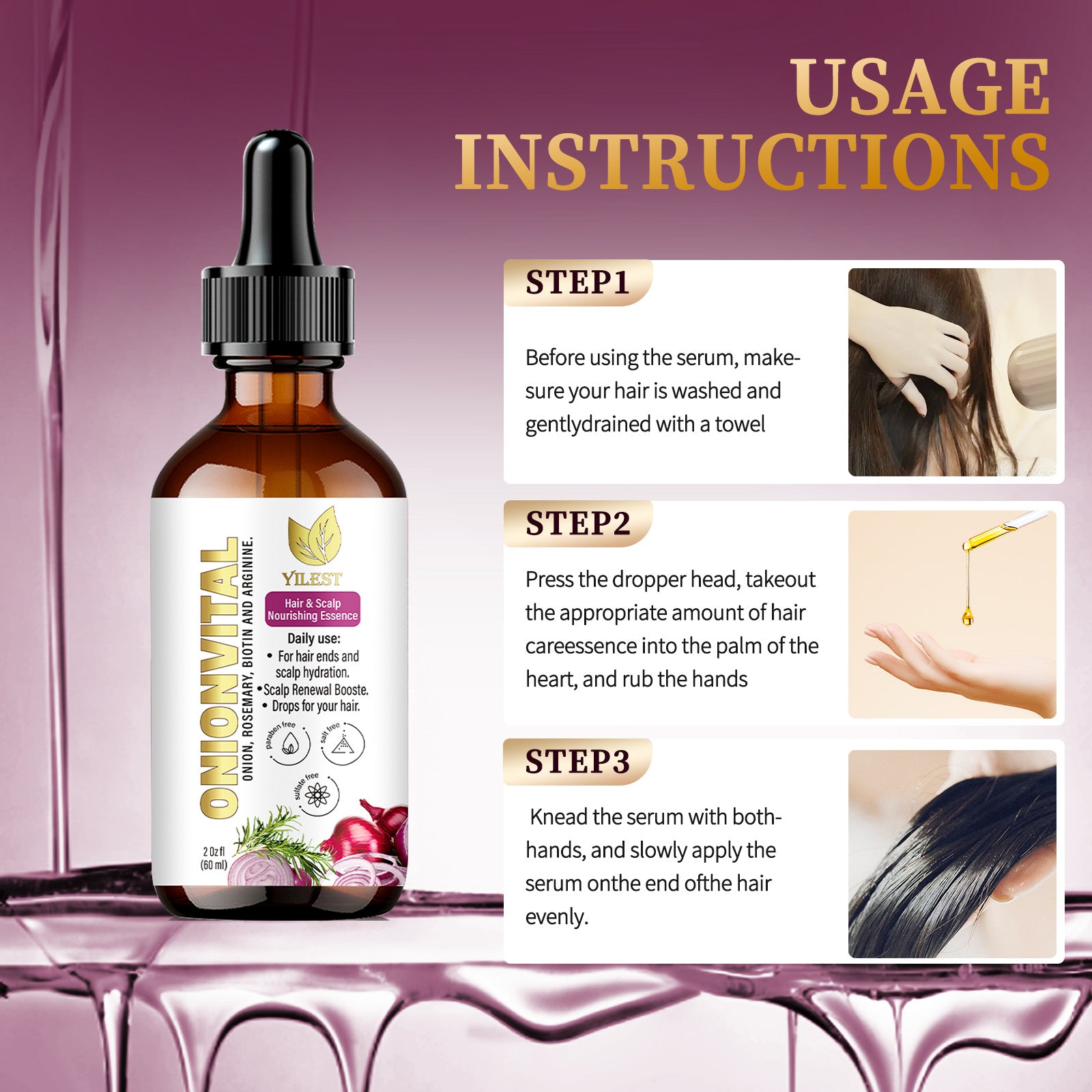 Onion hair care essential oil