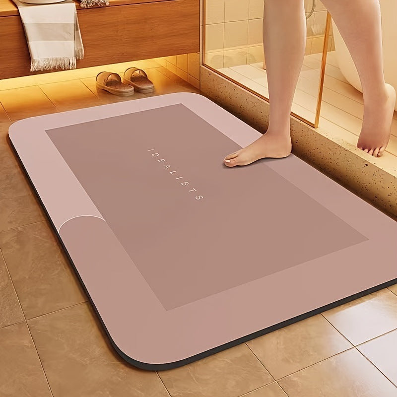 Absorbent Anti-Slip Diatom Mud Bathroom Floor Mat.
