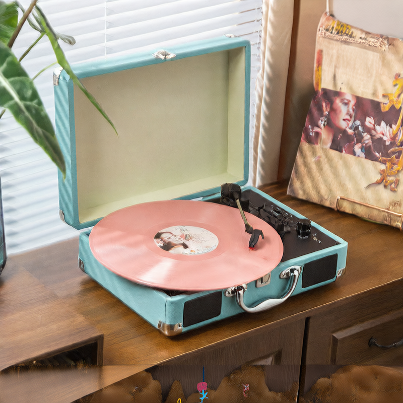 Vinyl Record Player with Bluetooth and USB Playback