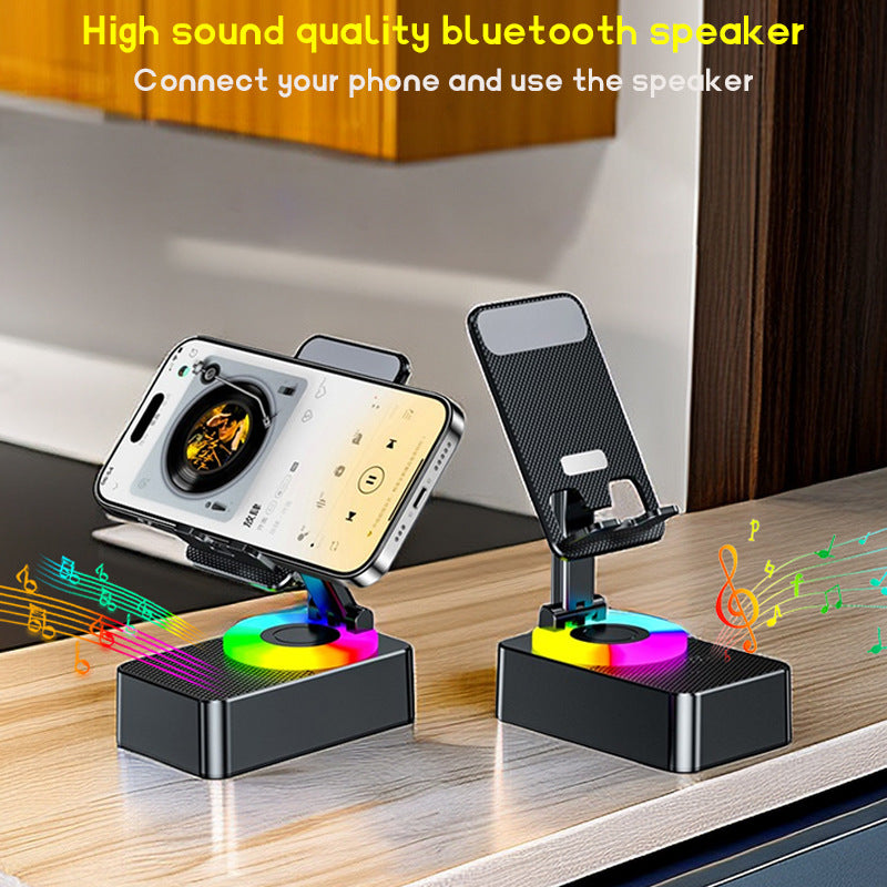 Bluetooth speaker phone holder is portable and foldable