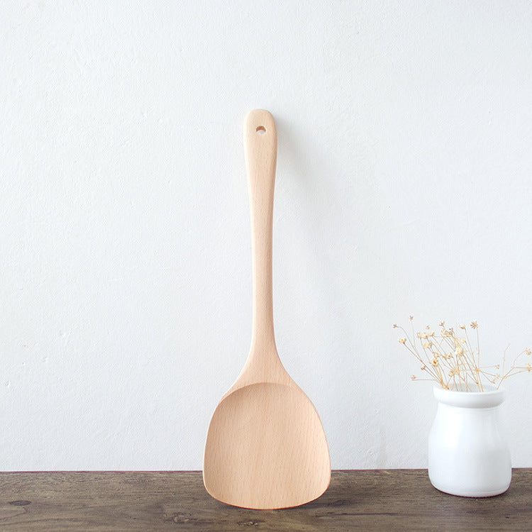 Beech Wood Unpainted Spatula Wooden Spoon