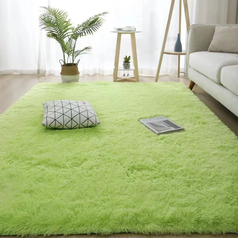Plush Silk Hair Carpet for Home Bedroom and Living Room