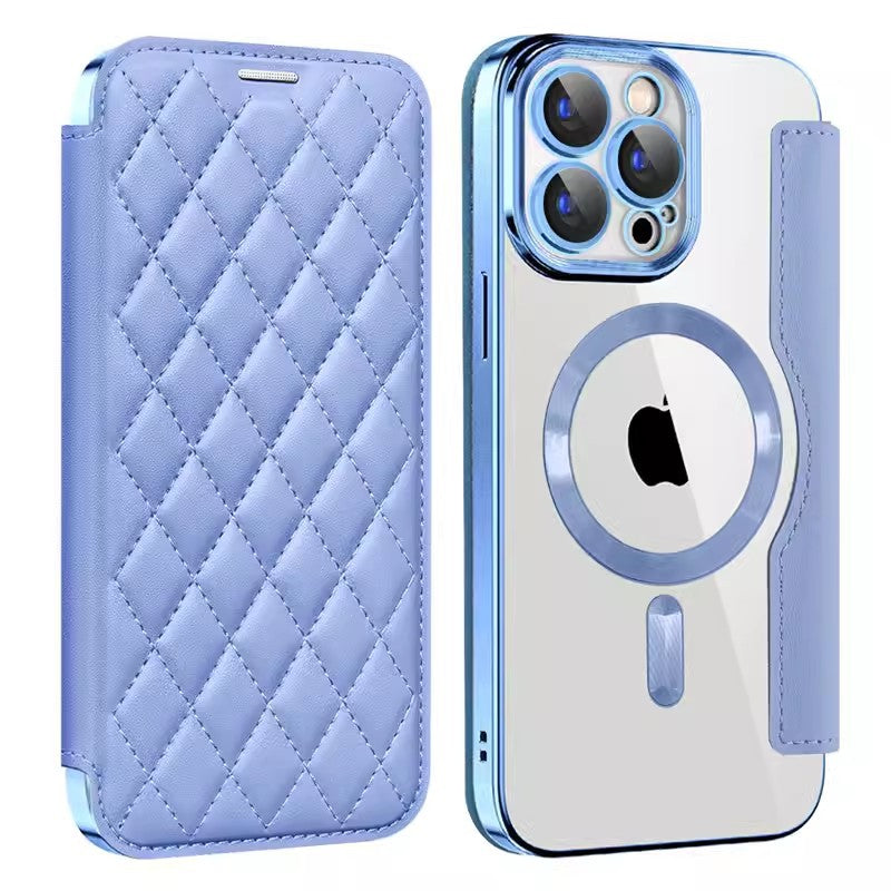 Magnetic Flip Card Leather Case