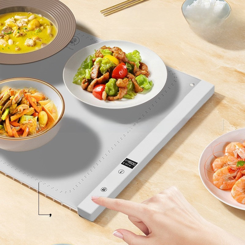 Silicone warm food plate, foldable.