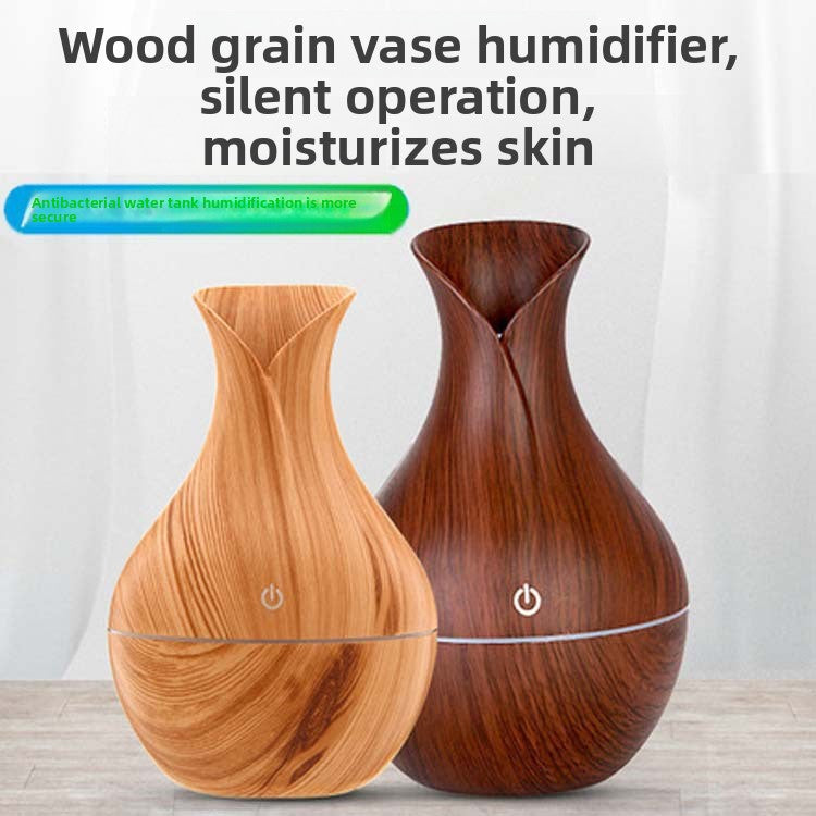 Wood Grain Ultrasonic Humidifier with Night Light
