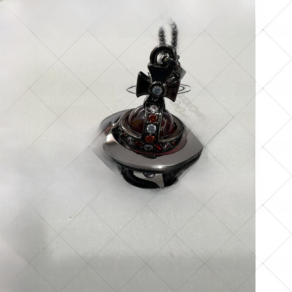 Inspired Gun Black Orb Chain Necklace