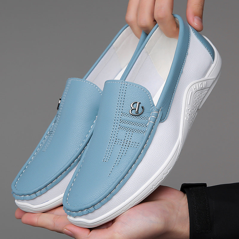 Casual Men's Leather Loafers Slip-On Breathable Driving Shoes
