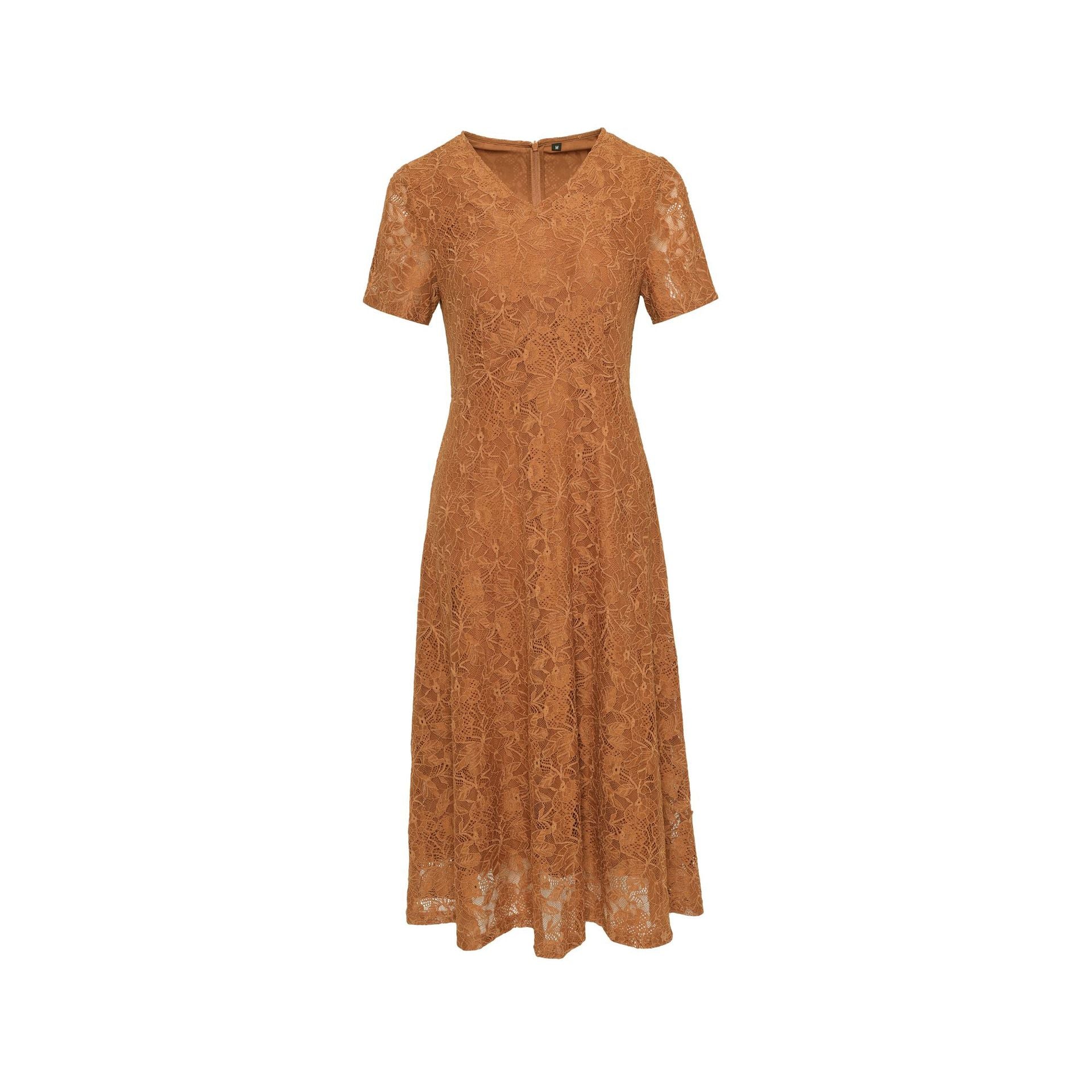 A figure-hugging lace dress