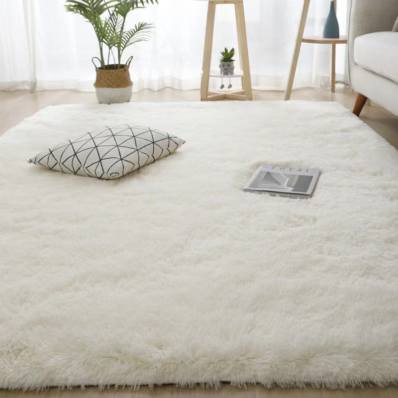 Plush Silk Hair Carpet for Home Bedroom and Living Room