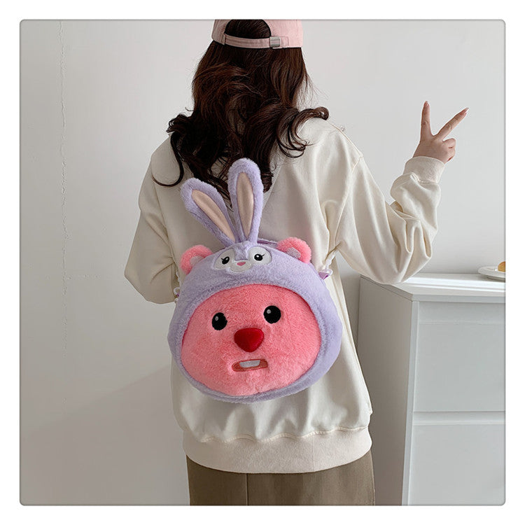 Cartoon Cute Bag Girl Plush Handheld Shoulder Bag