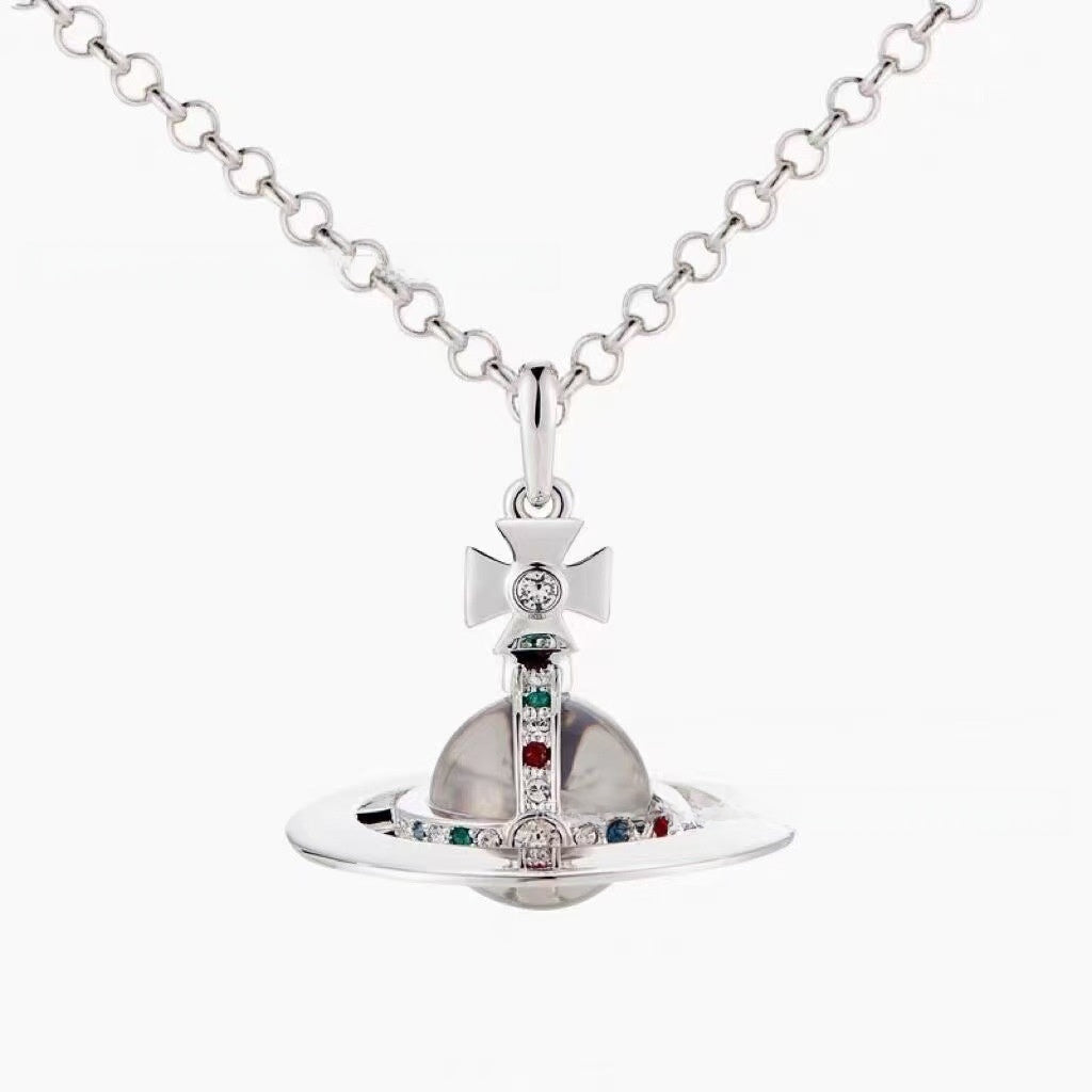 Fashion Saturn Pendant Necklace for Women