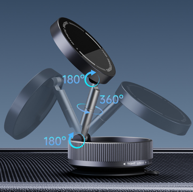 Car metal mobile phone bracket 2025 new suction cup vacuum adsorption car special navigation magnetic suction fixing bracket