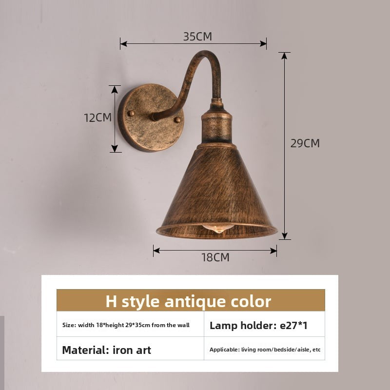 American style loft Industrial Wind bedside wall lamp Villa courtyard outdoor wall lamp restaurant bar decorative lighting fixtures
