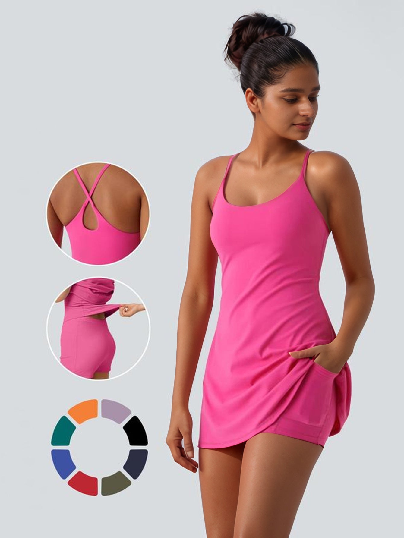 Sports cross-halter tennis dress