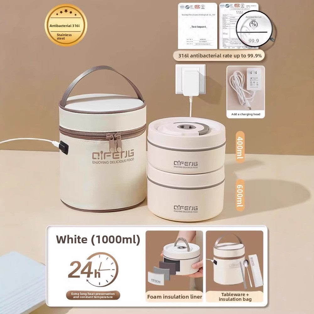 Electric Insulated Lunch Box with Heating and Microwave Safe