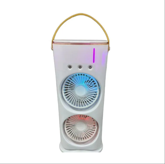Dual-Nozzle Portable Humidifying Fan ? Compact Air Cooler with Hydro Cooling for Home Use