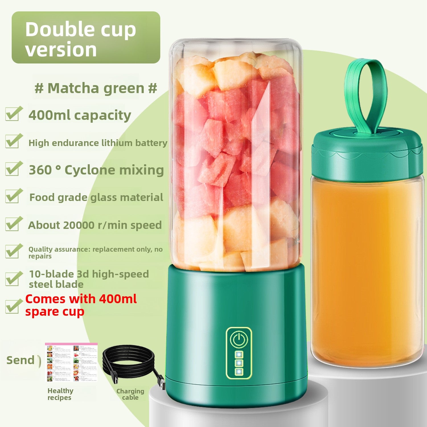 Mini Portable USB Rechargeable Electric Juicer Blender Cup