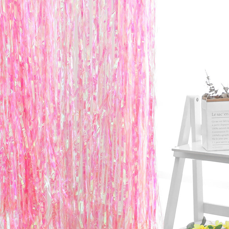Candy-colored rain curtain party decoration