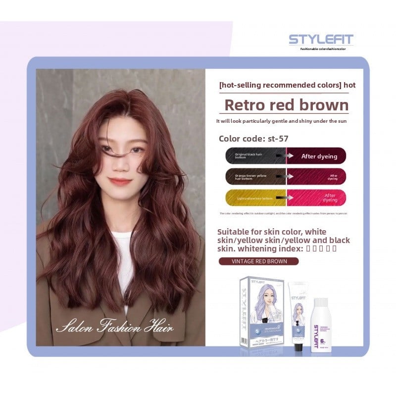 Ammonia-Free Plant-Based Hair Dye Cream for Gray Hair Coverage