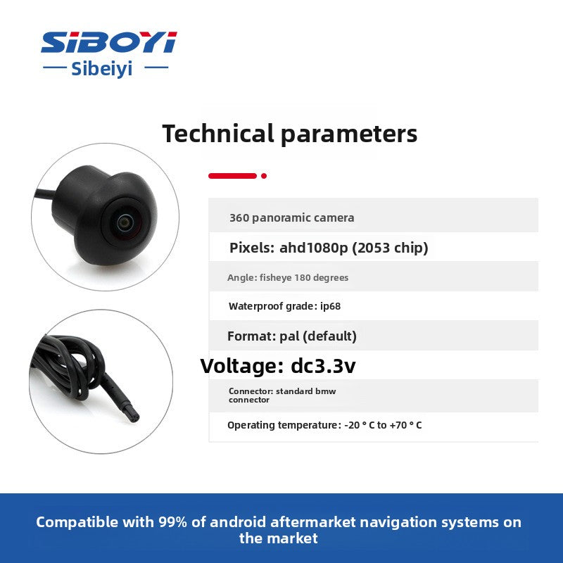 HD Waterproof 360 Panoramic Car Camera