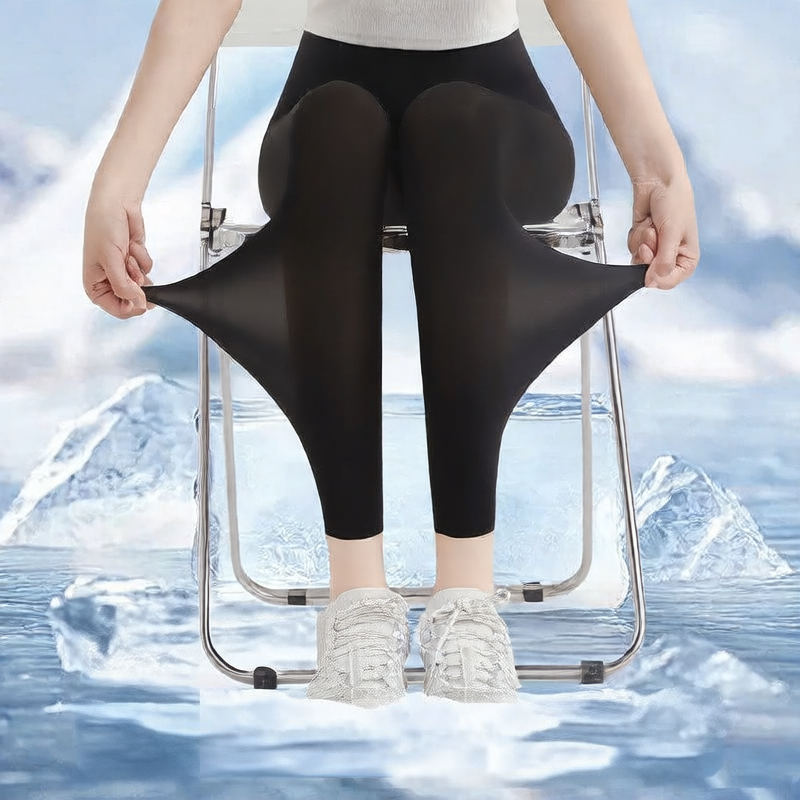 Ultra-thin ice silk shark pants women's summer wear stretch plus size air conditioning pants naked yoga bottoming pants