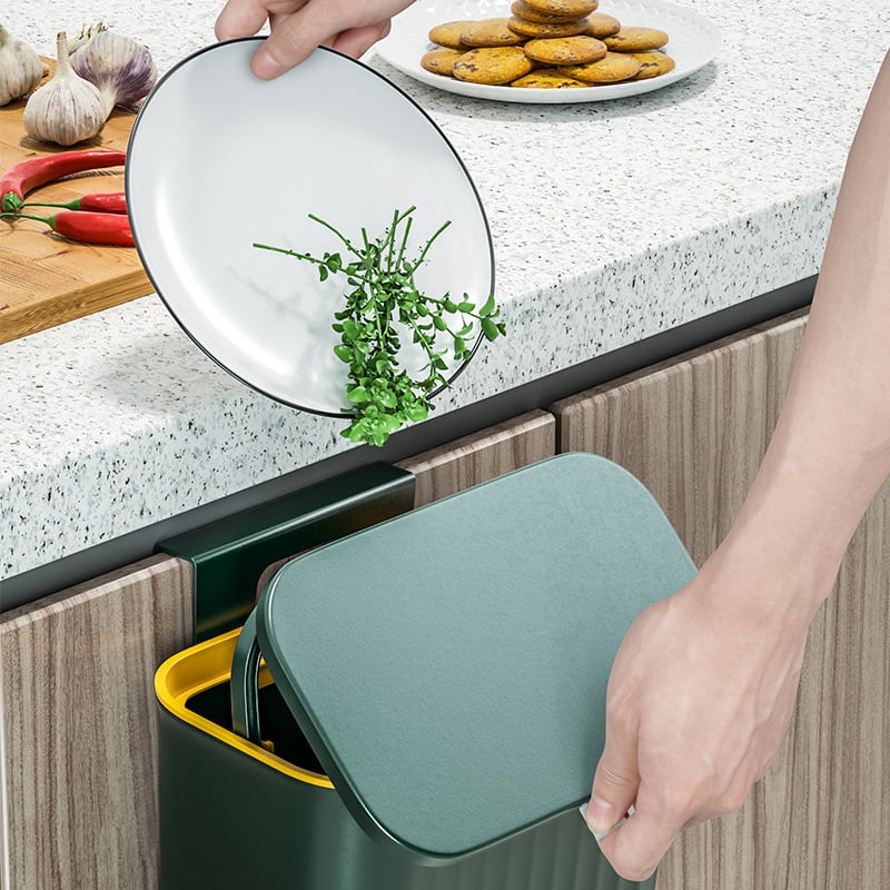 Wall-mounted kitchen trash can