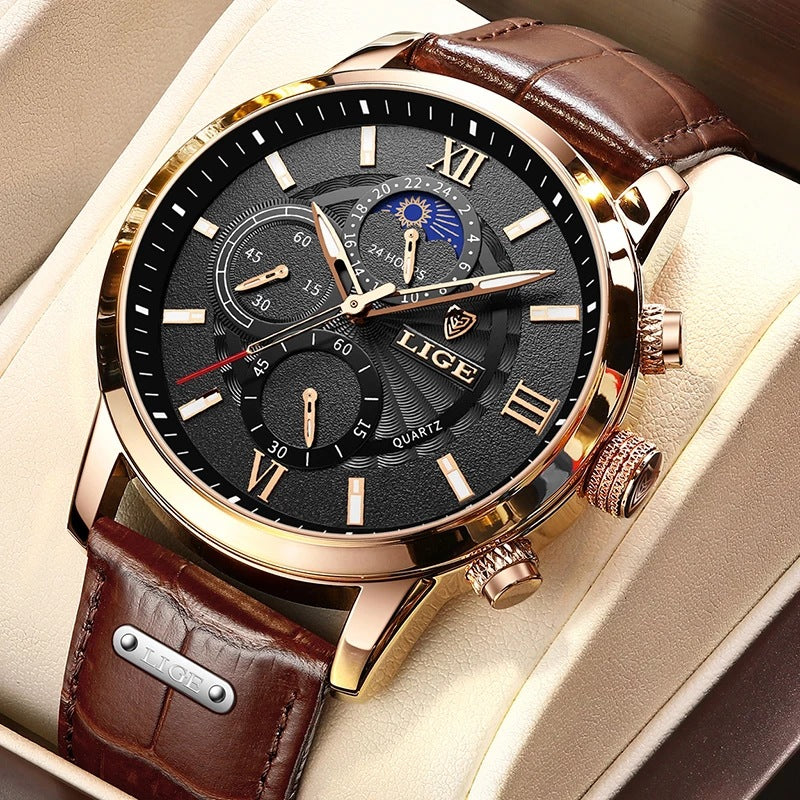 LIGE Multifunctional Quartz Watch
