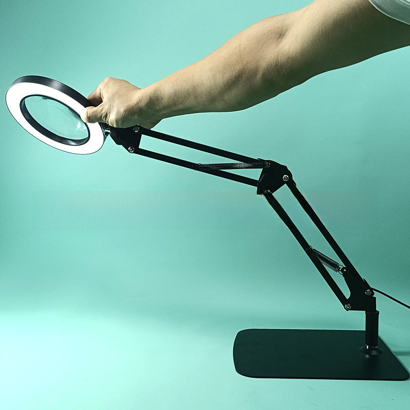 Foldable Magnifier Lamp with Strong Magnetic Base and USB Power