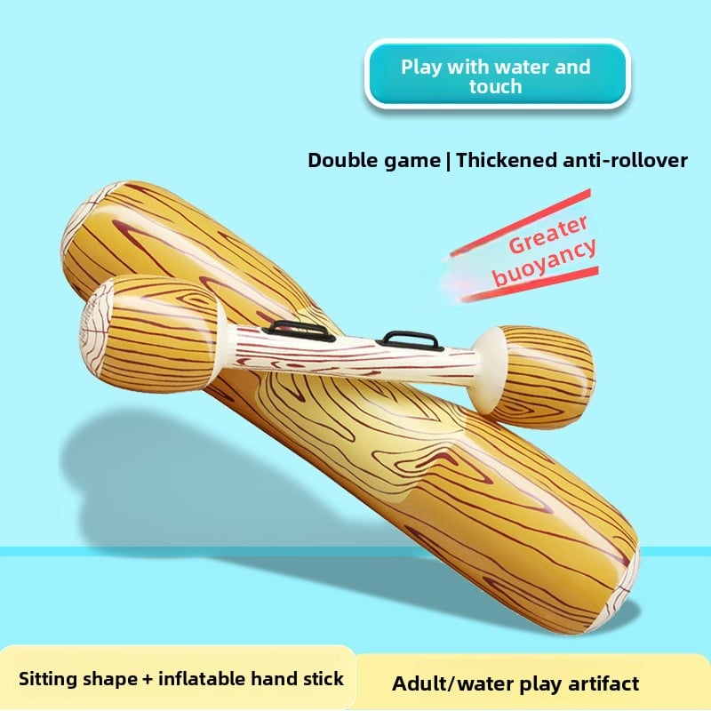 Inflatable Double Water Strike Game Set with Swimming Ring and Sticks