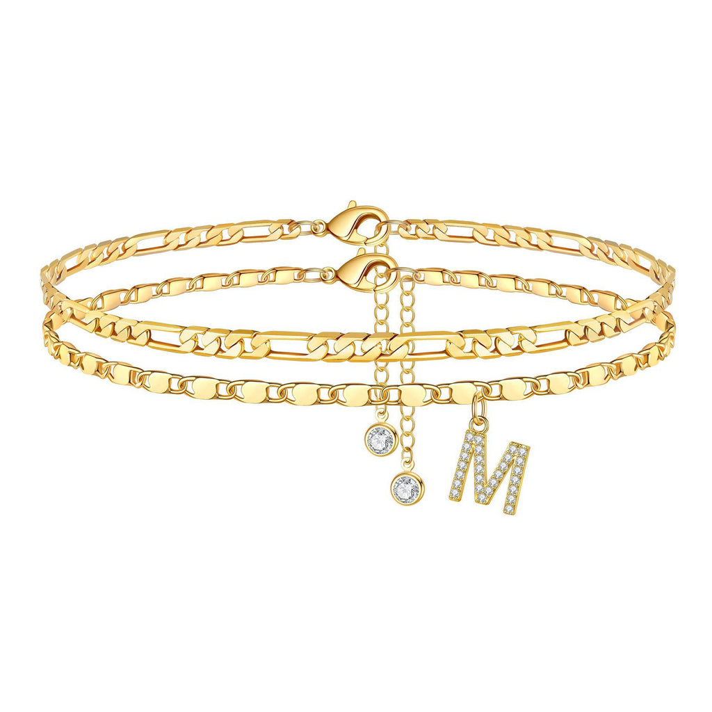 Bohemian Zircon Plated Alphabet Anklet