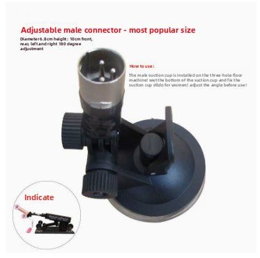 Male connector fixed suction cup